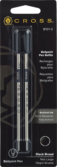 Cross Ballpoint Pen Refill - Black - Broad - Dual Pack Broad, 2-Pack