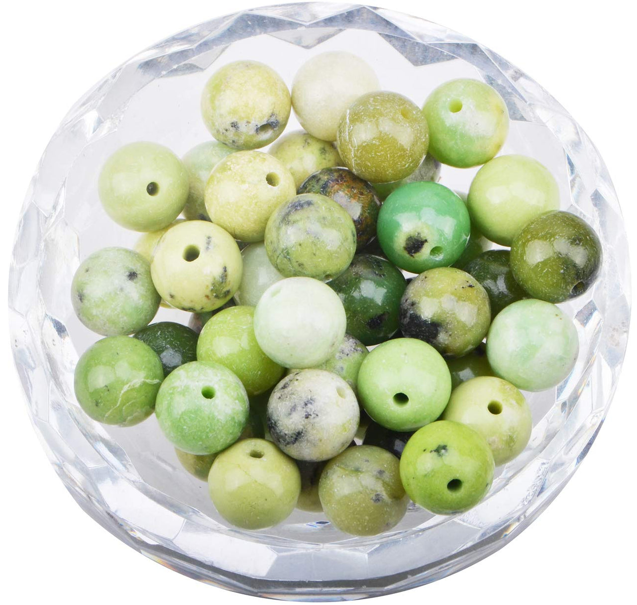 100Pcs Natural Crystal Beads Stone Gemstone Round Loose Energy Healing Beads with Free Crystal Stretch Cord for Jewelry Making (Australian Chrysoprase, 8MM) Australian Chrysoprase