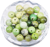 100Pcs Natural Crystal Beads Stone Gemstone Round Loose Energy Healing Beads with Free Crystal Stretch Cord for Jewelry Making (Australian Chrysoprase, 8MM) Australian Chrysoprase