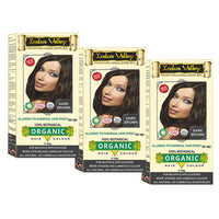 INDUS VALLEY Organic Dermatologist Recommended Dark Brown Hair Colour - (Pack of 3)