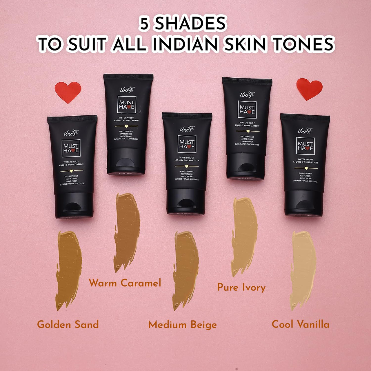 Iba Must Have Waterproof Liquid Foundation - Pure Ivory, 30ml | Full Coverage | Long Lasting | Oil Free & Lightweight Matte Finish | Face Makeup | 100% Natural | Halal Certified & Vegan Makeup