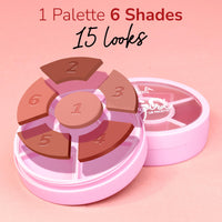 Mila Beaute Go Girl Lip Palette with 6 Pigmented Shades I Creamy Matte Finish I Hydrating Formula of Pomegranate Extract & Hyaluronic Acid I Travel Friendly Lip Palette - SWEARBY NUDES & BROWNS