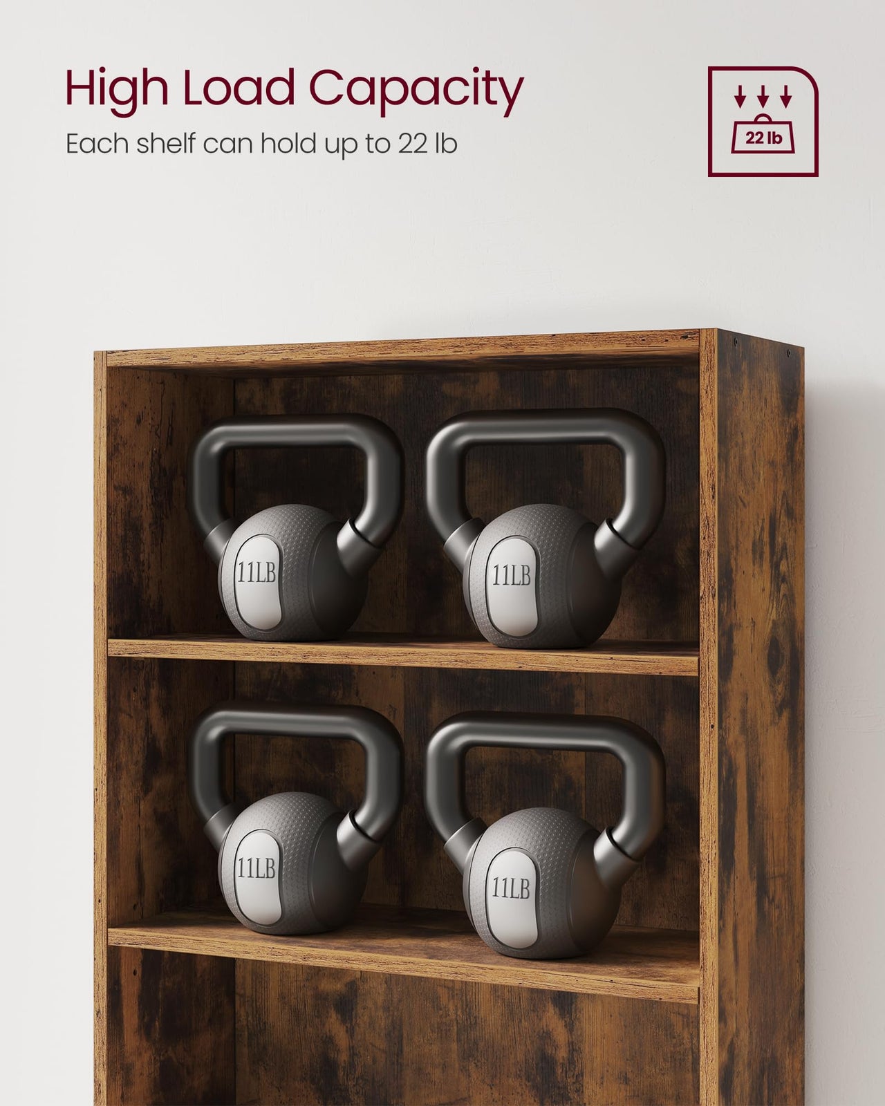 VASAGLE Bookshelf, 23.6 Inches Wide, 4-Tier Open Bookcase with Adjustable Storage Shelves, Floor Standing Unit, Cloud White ULBC164T14 1 Pack 4 Tiers (23.6"W x 42.4"H)