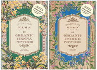 Kama Ayurveda Organic Henna Powder & Organic Indigo Powder, 100g each (Pack of 2)