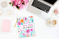 2019-2020 Weekly & Monthly Planner: July 1, 2019 to June 30, 2020: Weekly & Monthly View Planner, Organizer & Diary: Teal & Pink Modern Florals 0274