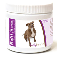 Healthy Breeds Pit Bull Multivitamin for Dogs - Vet Recommended Daily Supplement - Bacon Flavored - 60 Soft Chews Pit Bull, Brown 60 Ct