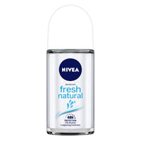 Nivea Deodorant Roll On, Fresh Natural for Women, 50ml And Lip Balm, Fruity Blackberry Shine for Women, 4.8g