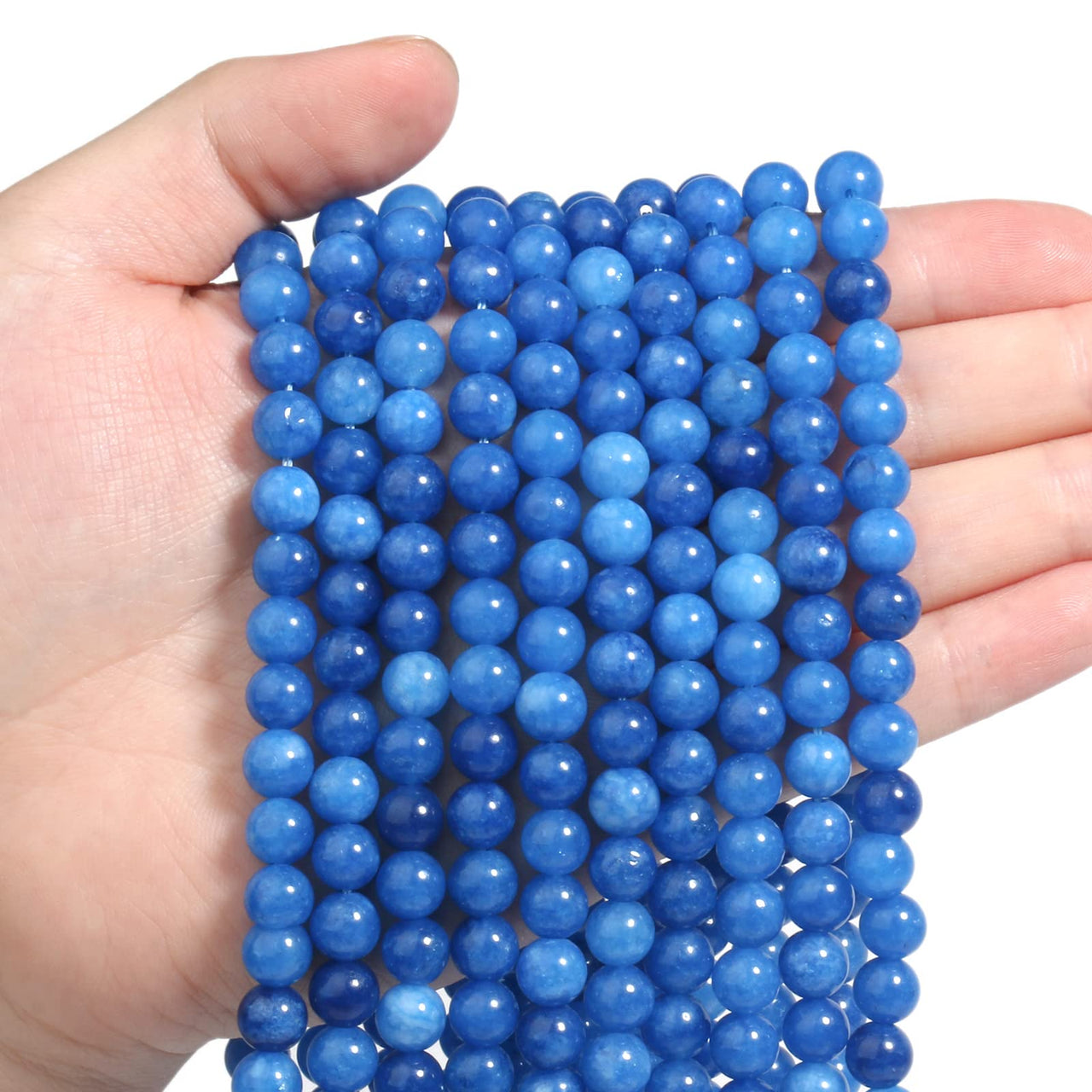 45pcs 8mm Natural Stone Beads Kyanite Beads Energy Crystal Healing Power Gemstone for Jewelry Making, DIY Bracelet Necklace
