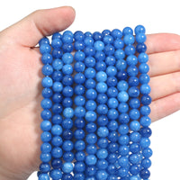 45pcs 8mm Natural Stone Beads Kyanite Beads Energy Crystal Healing Power Gemstone for Jewelry Making, DIY Bracelet Necklace