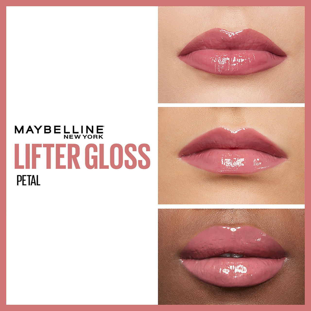 Maybelline New York Smooth And Non-sticky Lifter Gloss - Petal | Tinted Lip Gloss With Hyaluronic Acid for Hydrated & Plump Lips | Non-Sticky application | Long-lasting Fuller & Lifted Look | 5.4ml