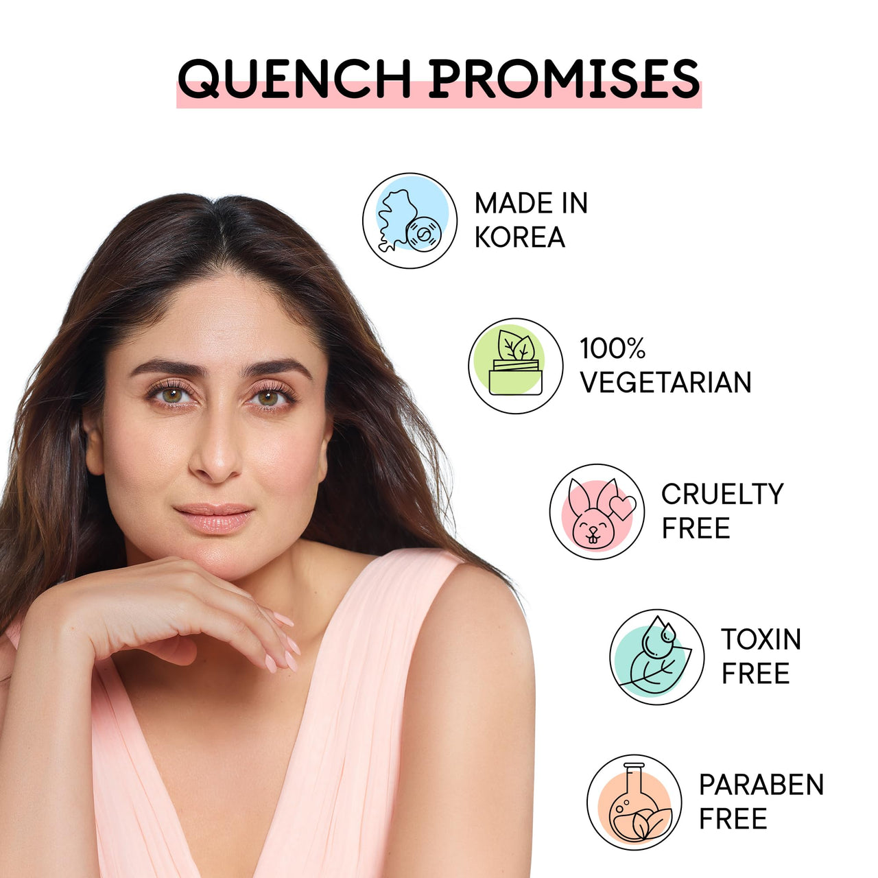 Quench Vitamin C Brightening Primer with Ultra Fine Shimmer Pigment | Gives Brighter, Dewy Complexion | Lightweight & Non-Sticky | Made in Korea (30ml)