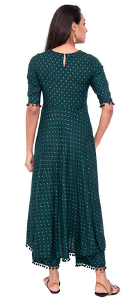 Amayra Women's  Rayon Anarkali Kurti With Palazzos