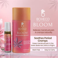 BOHECO Bloom Menstrual Pain Relief Roll-On, Ayurvedic Cramp Relief Oil with Vijaya Leaf Extract, Wintergreen and Mint, Travel-Friendly Roll-On for Period Pain, Fast-Acting, Stain-Free, 10 ml