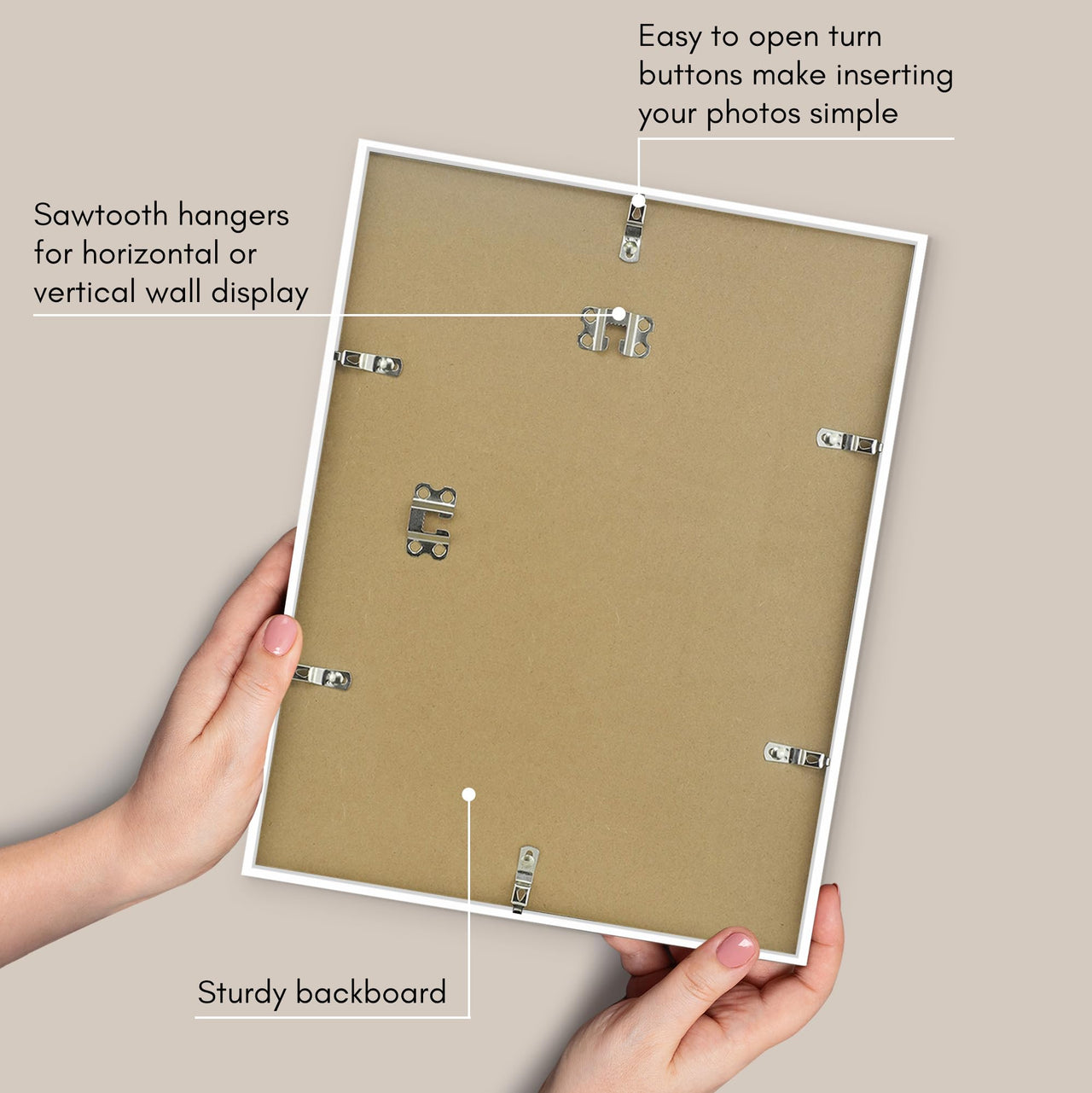 Americanflat 12x16 Picture Frame in White - Use as 4x6 Picture Frame with Mat or 12x16 Frame Without Mat - Thin Border Photo Frame with Plexiglass Cover - Vertical or Horizontal Wall Display