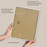 Americanflat 12x16 Picture Frame in White - Use as 4x6 Picture Frame with Mat or 12x16 Frame Without Mat - Thin Border Photo Frame with Plexiglass Cover - Vertical or Horizontal Wall Display