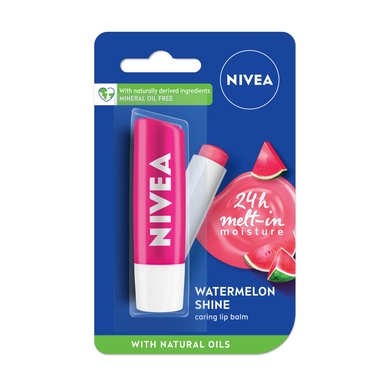 NIVEA Lip Balm, Fruity Watermelon Shine, 4.8g & Nivea Lip Balm, Fruity Berry Shine, 4.8G,Purple