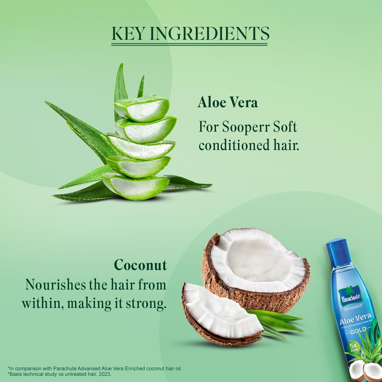 Parachute Advansed Aloe Vera Enriched Coconut Hair Oil Gold | 5X Aloe Vera With Coconut Oil| Makes Hair Sooperr Soft | 400ml (Pack of 2)