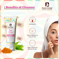 Passion Indulge Pink Mania Face Cleanser & Anti-Dandruff & Hair Fall Control Shampoo | Purifying & Oil Controlling with AHA BHA, Turmeric & Green Tea