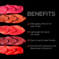 RENEE Shine On Lip Lacquer Scarlet Spark 1.8Ml| Long Lasting, Lightweight, Non Drying & Non Sticky| High Glossy, Intense Color & Glassy Shine & Madness Ph High-Glossy Lipstick 3Gm