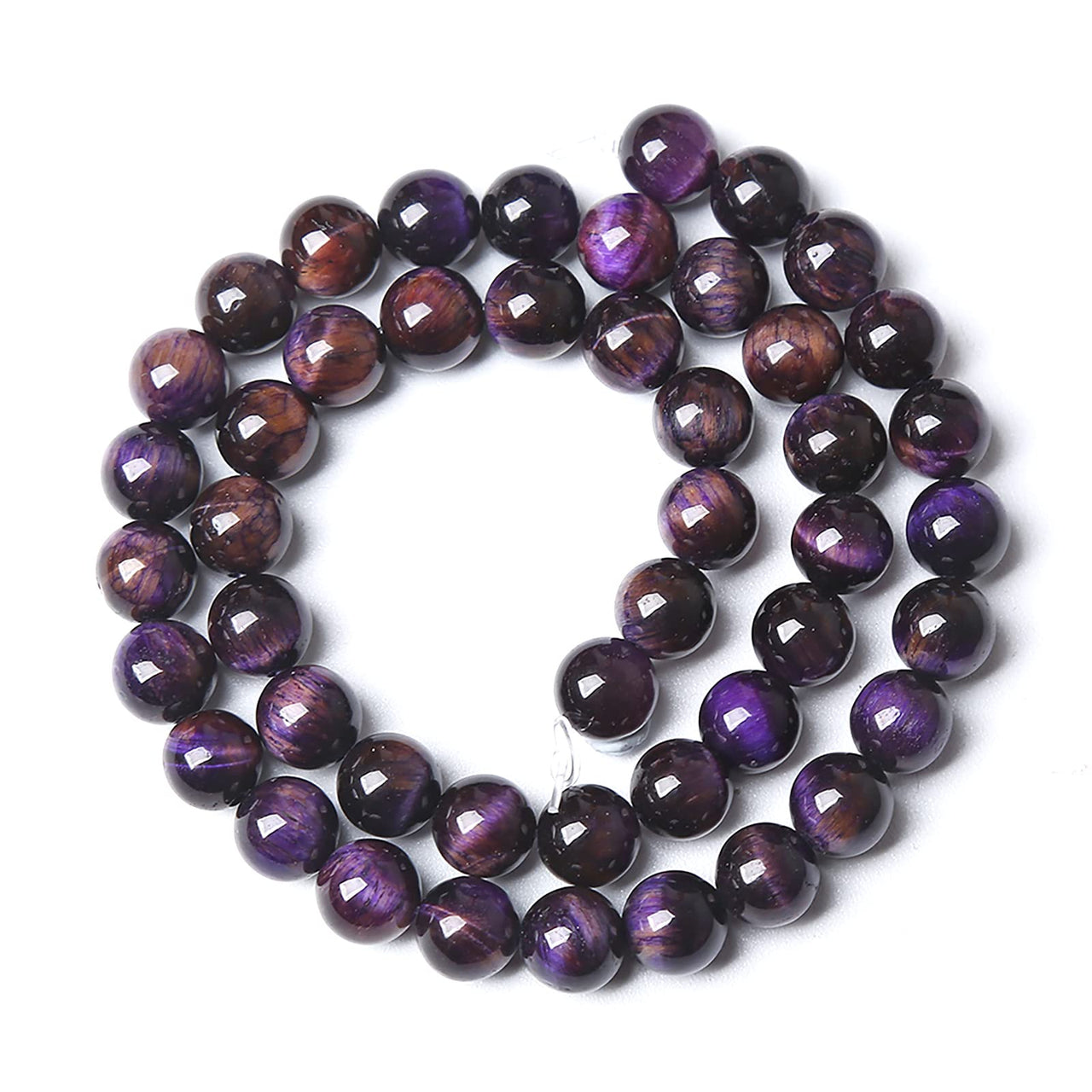 10MM 36PCS Natural Stone Multi Purple Tiger Eye Stone Beads for Jewelry Making DIY Bracelet Energy Crystal Healing Power 10mm