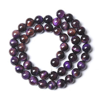 10MM 36PCS Natural Stone Multi Purple Tiger Eye Stone Beads for Jewelry Making DIY Bracelet Energy Crystal Healing Power 10mm