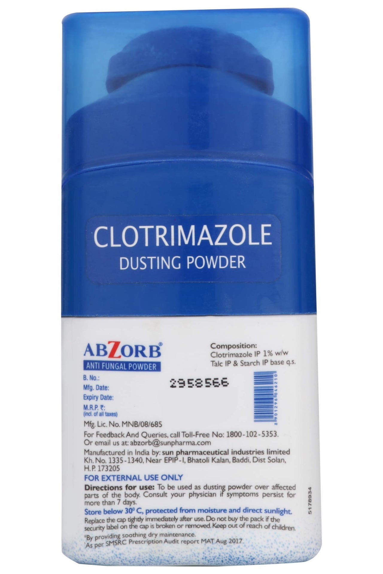 LUBEX Abzorb Anti Fungal Powder - 50 g (Pack of 3)