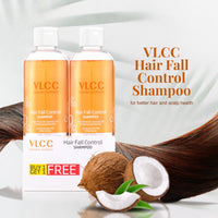 VLCC Hair Fall Control Shampoo - B1G1-350ml X 2 (700ml) | Stronger, Thicker Hair. Helps Control Hair Fall | Hair Fall Shampoo | Improved Scalp Health with Khus & Coconut Oil.