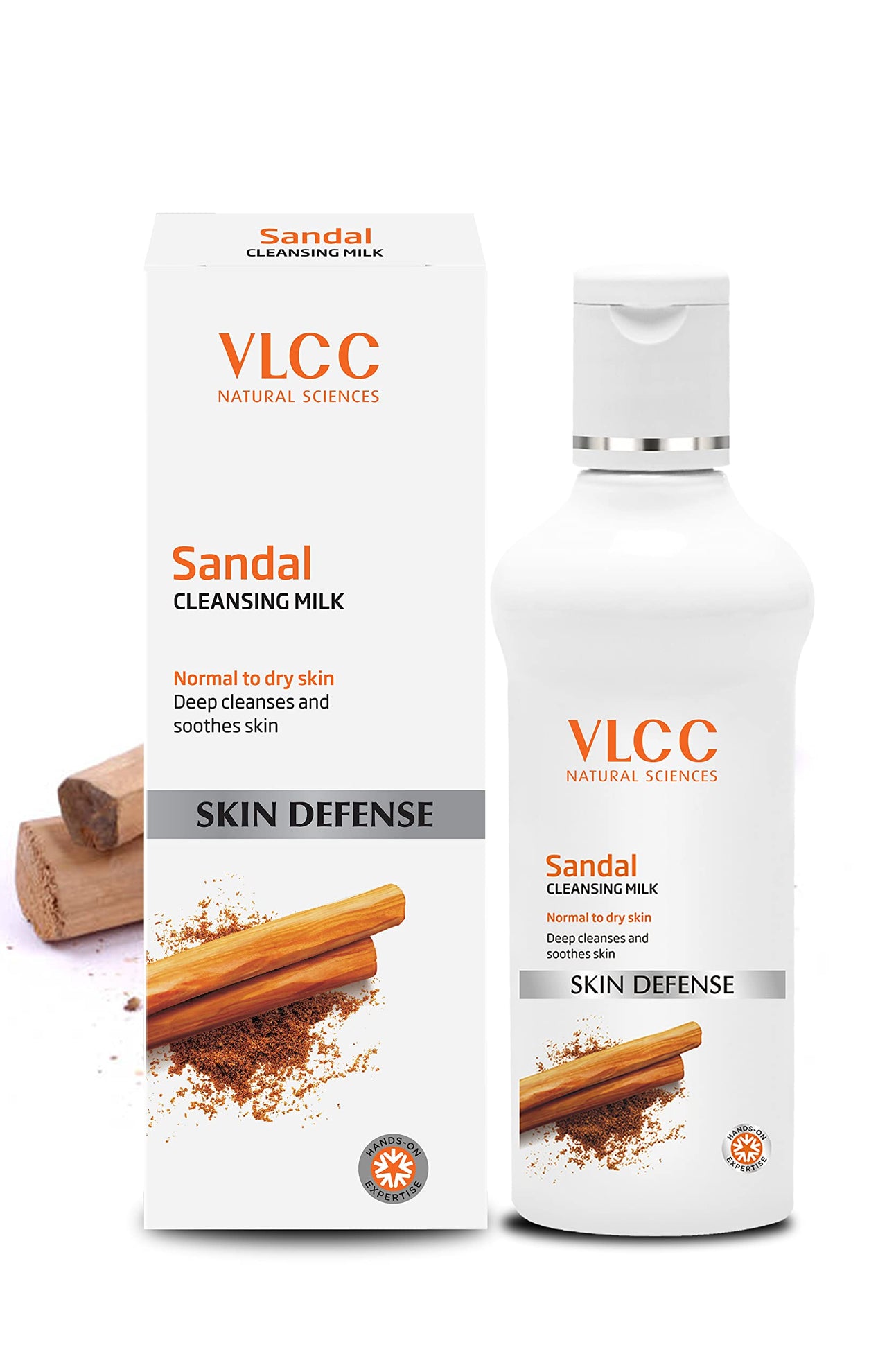 VLCC Sandal Cleansing Milk - 100ml - Deep Cleanses & Soothes Skin. With Sandal, Ashwagandha, Fenugreek & Indian Berberry Extracts, Almond and Olive Oils.