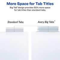 Avery 5-Tab Binder Dividers, Insertable Clear Big Tabs, 1 Set (11122) 1 Pack