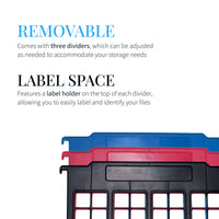 Advantus File and Folder Dividers, 3-Count, Red/Blue/Black (50912)