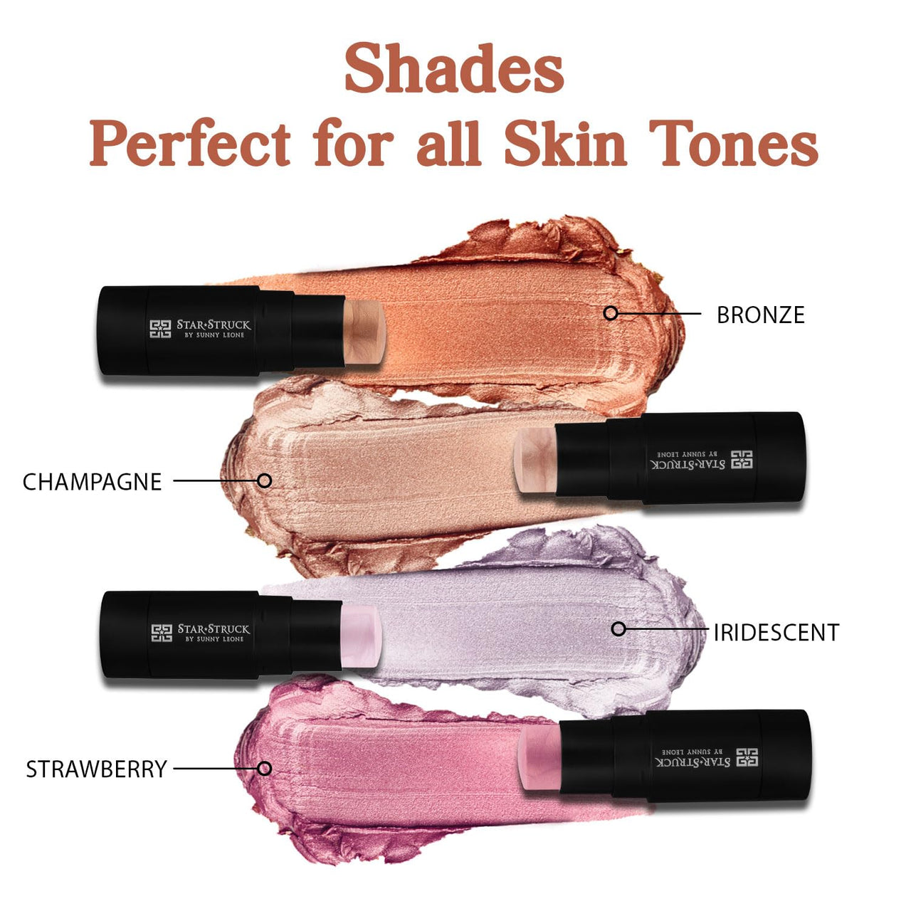 STARSTRUCK BY SUNNY LEONE Highlighter Stick for Women Shimmery Finish - Strawberry | Concealer Blush Contour | Highlighter for Face Makeup | Long Lasting | All Skin Type