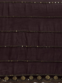 Sunderani Women's  Designer Black Georgette Embroidered Fashion Designing Saree for Women (Sund KK BLACK)