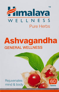 Himalaya Wellness Pure Herbs Ashvagandha General Wellness - 60 Tablets & Himalaya Wellness Pure Herbs Brahmi Mind Wellness - 60 Tablet