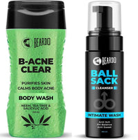 BEARDO B-acne Clear Body Wash & Ball Sack Intimate Wash For Men | Body Acne Clear 2 Items in the set