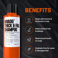HIVADO Thick & Full Shampoo - Thinning And Limp Hair - Density And Lushness - Strengthen Root To Tip - Strong Hair - Non-Toxic For Men, 1 Count