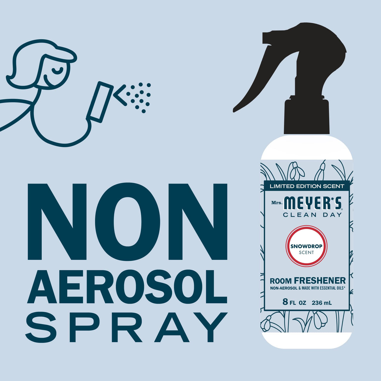MRS. MEYER's CLEAN DAY Room and Air Freshener Spray, Non-Aerosol Spray Bottle Infused with Essential Oils, Lemon Verbena, 8 fl. oz - Pack of 3 8 Fl Oz (Pack of 3)