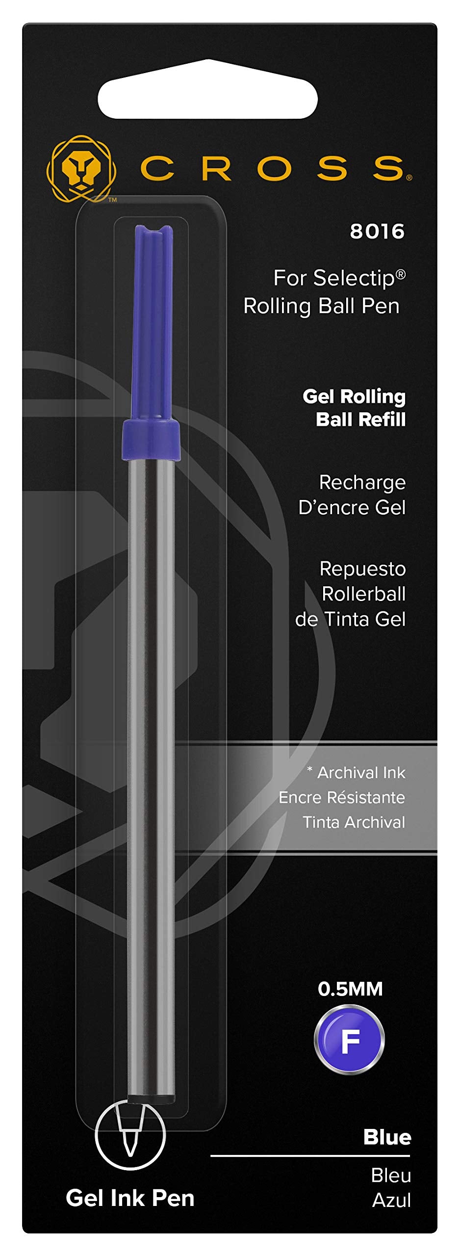 Cross Selectip Gel Rollerball Pen Refill, Fine Point, Blue, 1-Pack (8016) Fine, 1-Pack