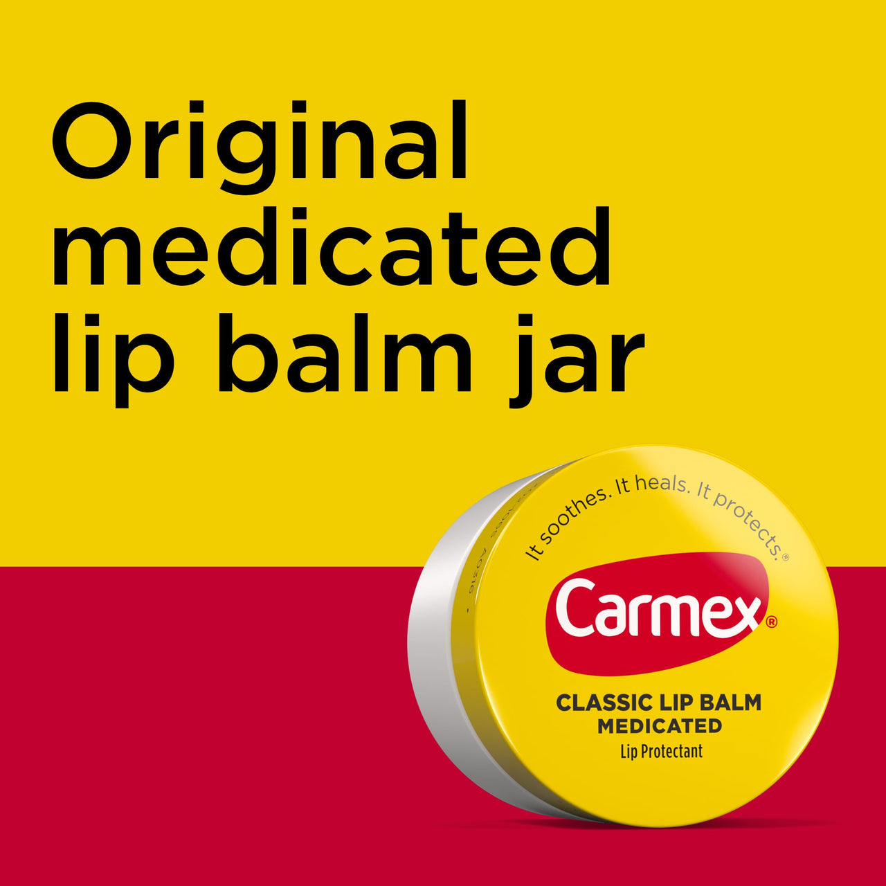 Carmex Medicated Lip Balm Jar, Lip Moisturizer for Dry, Chapped Lips, 0.25 OZ - (2 Packs of 3)