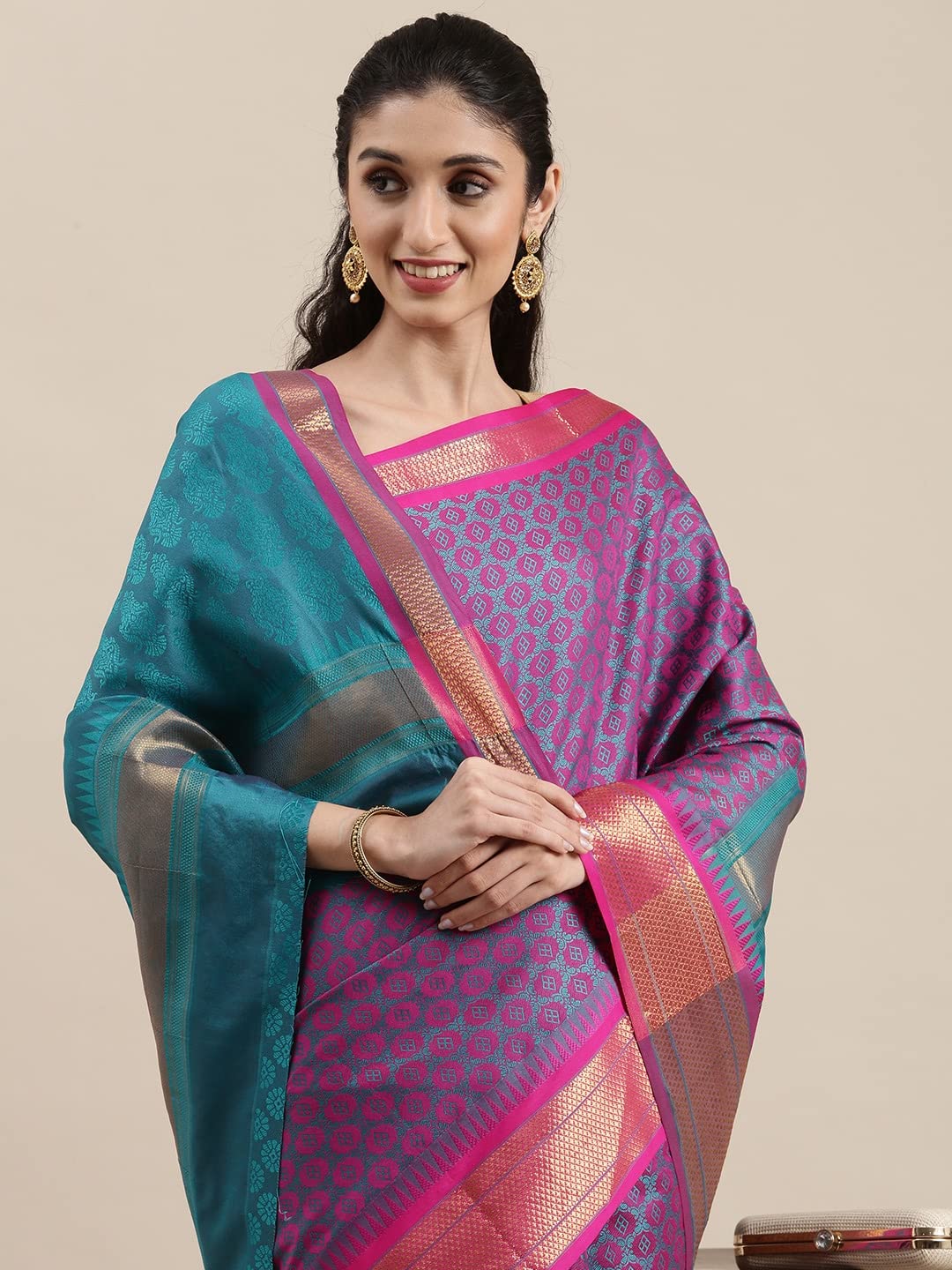 Pandadi Saree Women's  Cotton Silk Saree With Blouse Piece