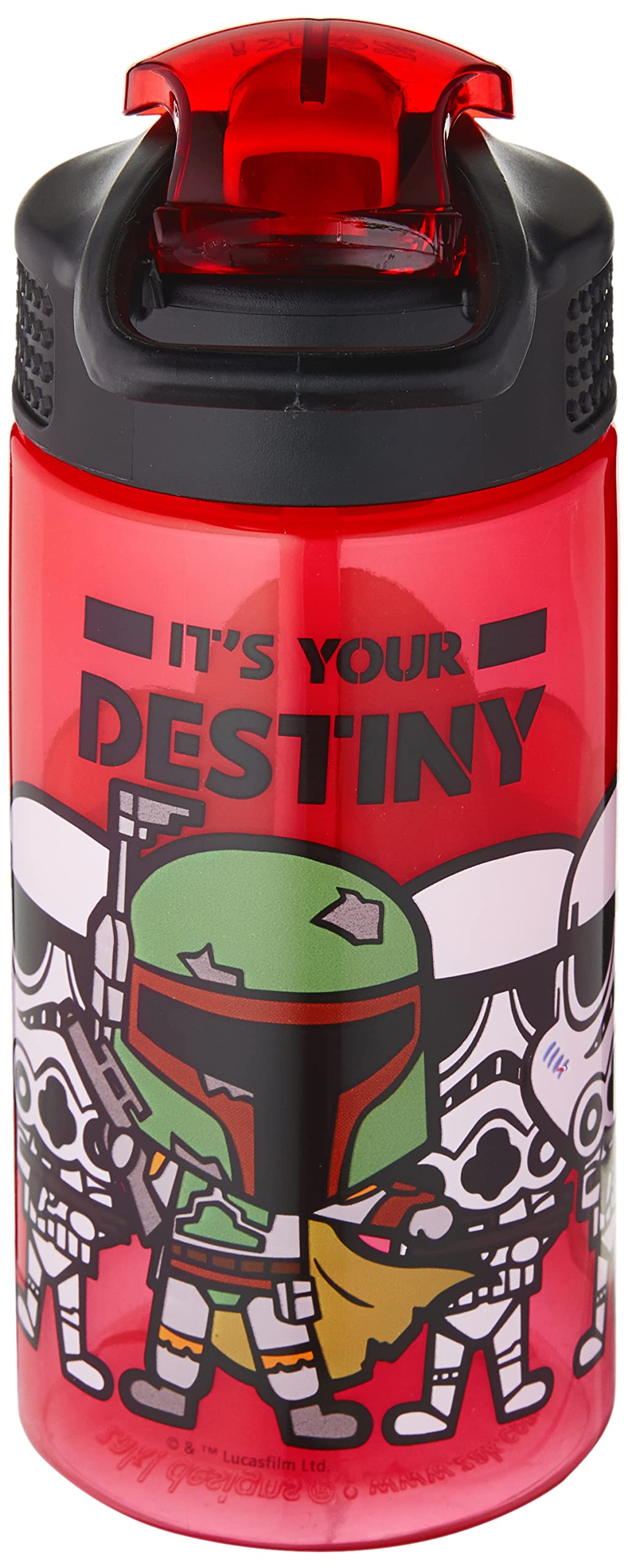 Zak Designs PP Park Straw Kids Durable Plastic Spout Cover and Built-in Carrying Loop, Leak-Proof Water Design for Travel, (16oz, 2pc Set), 2 Count (Pack of 1), Darth Vader Bottle 2pk 2 Count (Pack of 1)