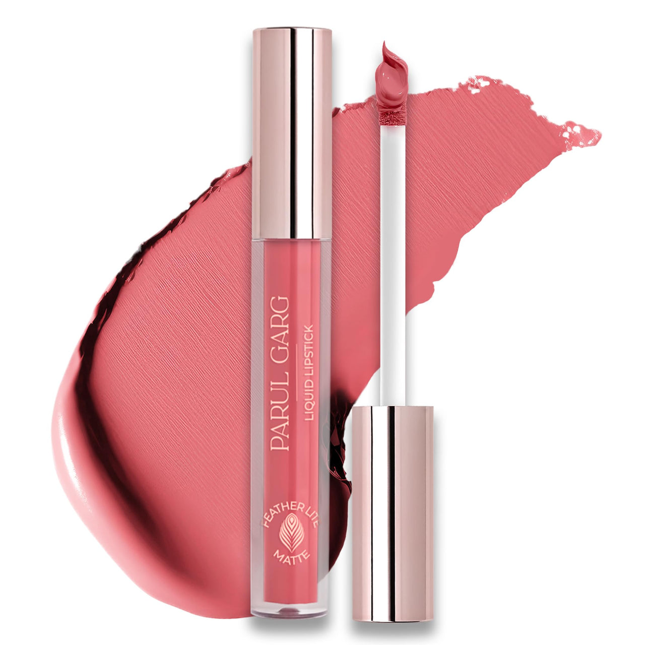 Parul Garg Beauty Featherlite Matte Liquid Lipstick | High-Pigment, Long-Wear & Non-Drying | Lightweight & Transfer-Proof | 100% Vegan & Clean Beauty |Addicted 23 - Classic Pink Nude| 2.5ml