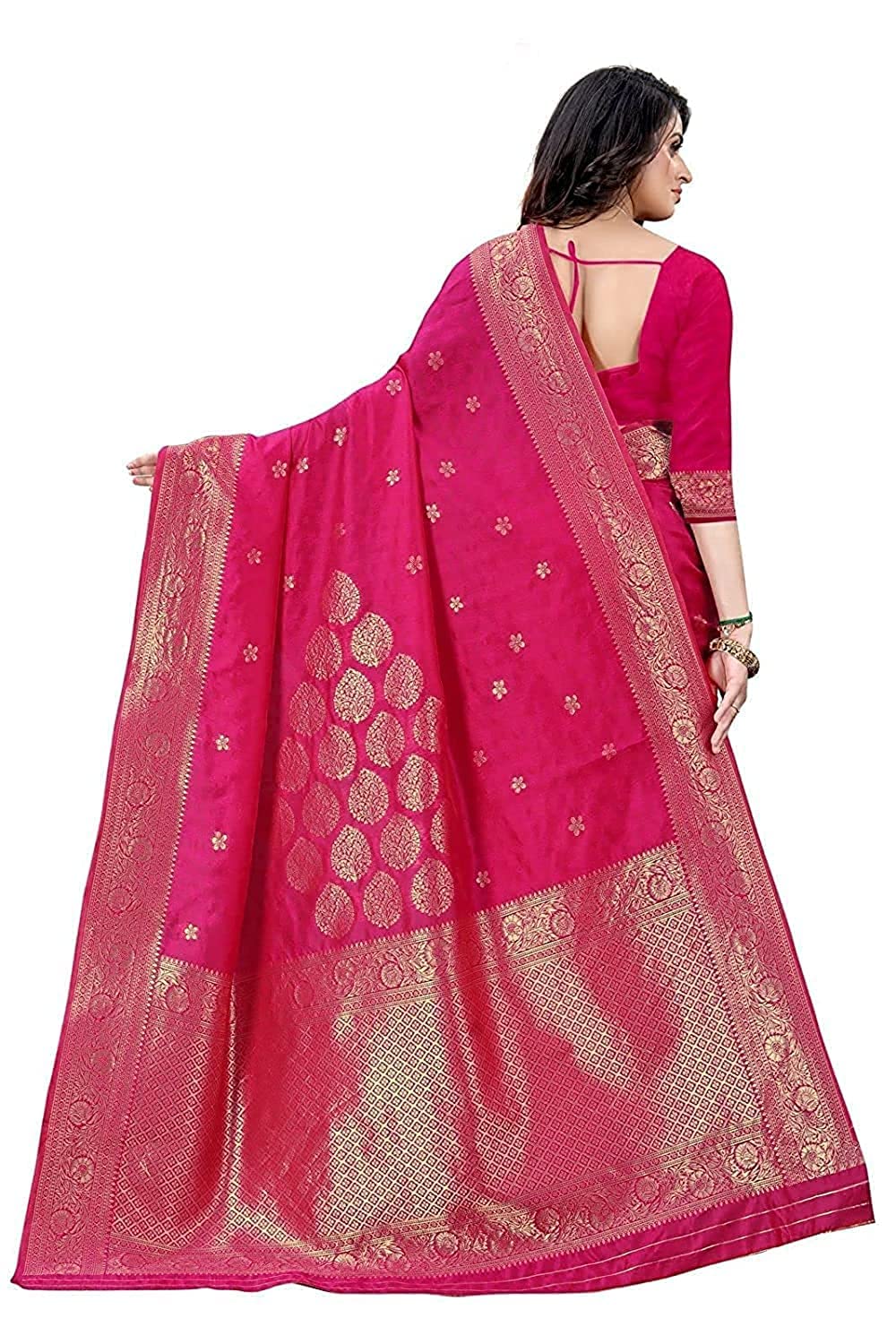 Amazon Brand - Anarva Soft Heavy & Cotton Silk Sarees for women, Beautiful saree free size with unstitched Blouse Piece