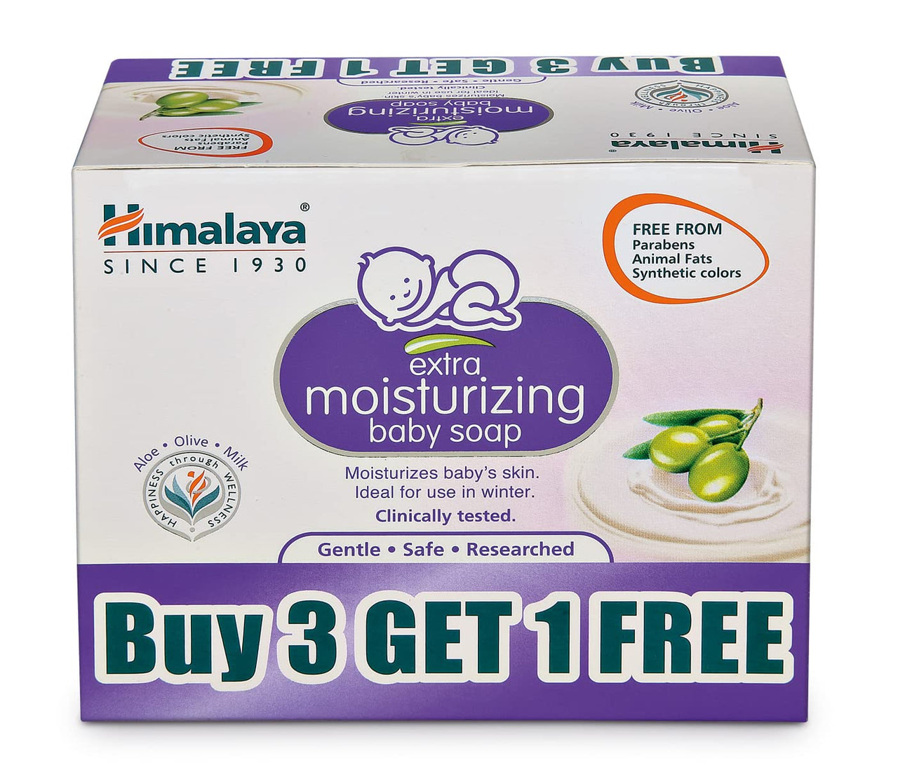 Himalaya Gentle Baby Shampoo (200ml) & Himalaya Extra Moisturizing Baby Soap (300g),buy 3 get 1 free(4N X 75g)