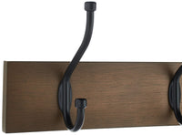 Basics Rectangular Wall-Mounted Farmhouse Coat Rack, 5 Hook, Barnwood Single