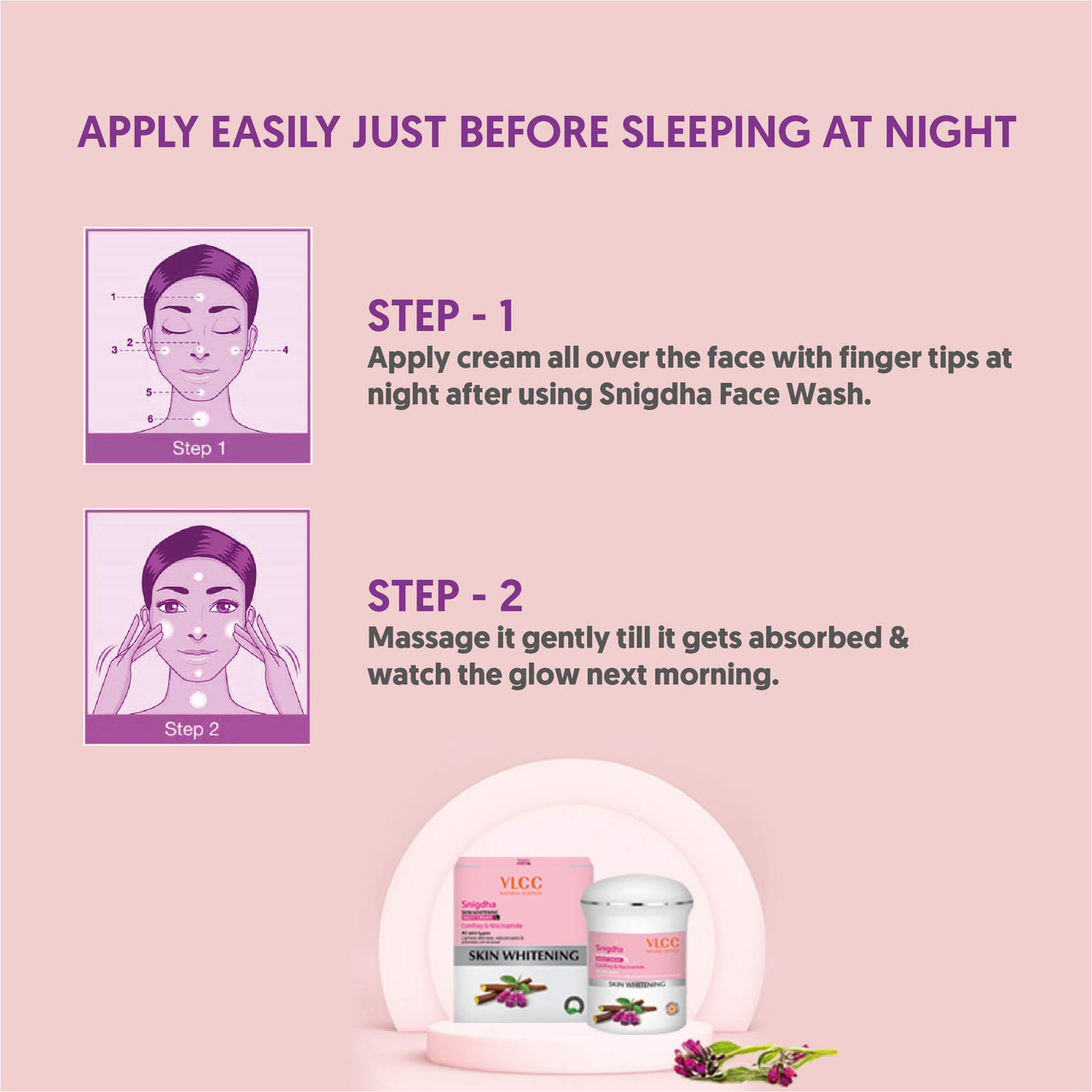 VLCC Snigdha Skin Whitening Night Cream, 50g