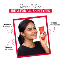 VCare Insta Facial Cream For Face Scrub, Cleanse And Skin Care Mask For Oily And Dry Skin | Instant Glow Brightening Face Pack With Songyi Mushroom And Walnut 50 Gm