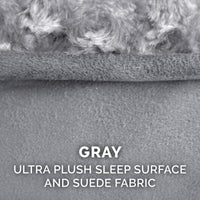 Furhaven Replacement Dog Bed Cover Ultra Plush Faux Fur & Suede Contour Luxe Lounger, Machine Washable - Gray, Jumbo (X-Large) Ultra Plush (Gray) 45.0