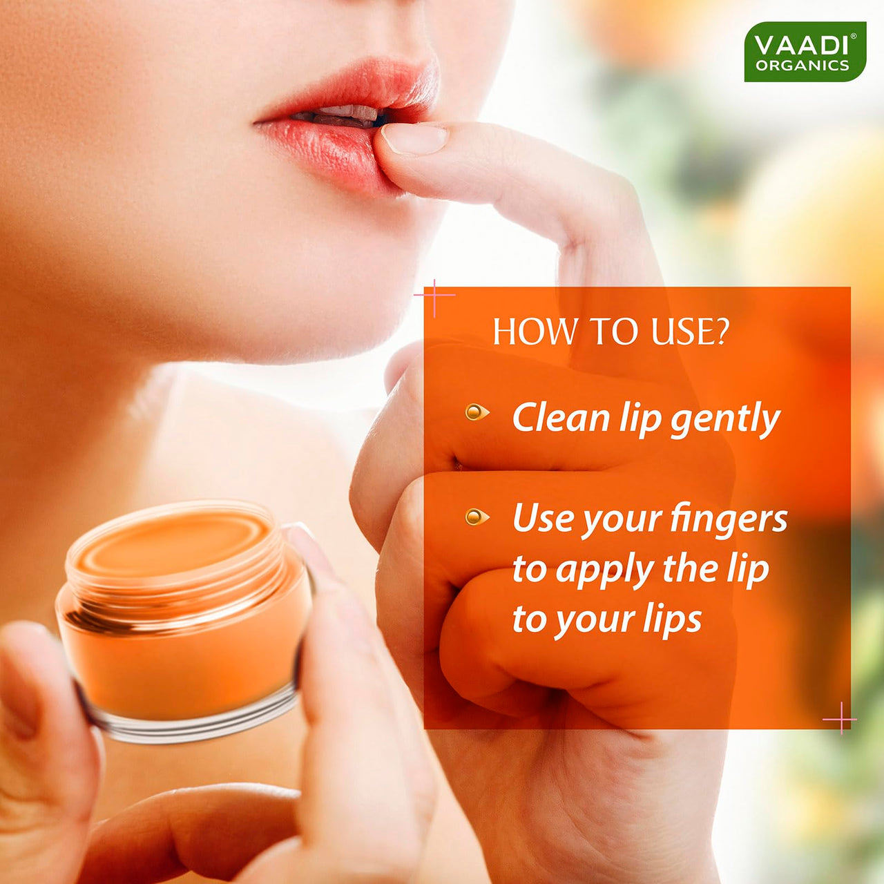 Vaadi Herbals Lip Balm, Orange and Shea Butter, 10gms x 8