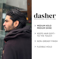 Dasher Cream Pomade For Men's Hair, Medium Hold & Medium Shine Puck, Flexible Hold & Water-Based, Texturizes Hair, With Avocado Oil & Biotin (100g)