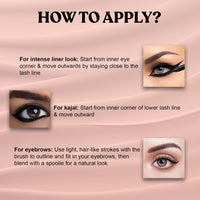 Lakyou Beauty Gel Kajal Eyeliner Cake | 24H Long Lasting | Waterproof | 2-in-1 Formula | Intense Color & Definition